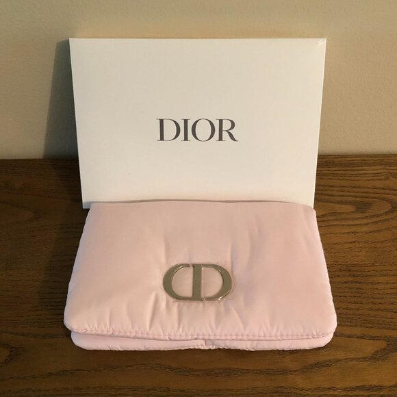 Dior Pink Puffy Clutch Makeup Bag NEW - Picture 1 of 8